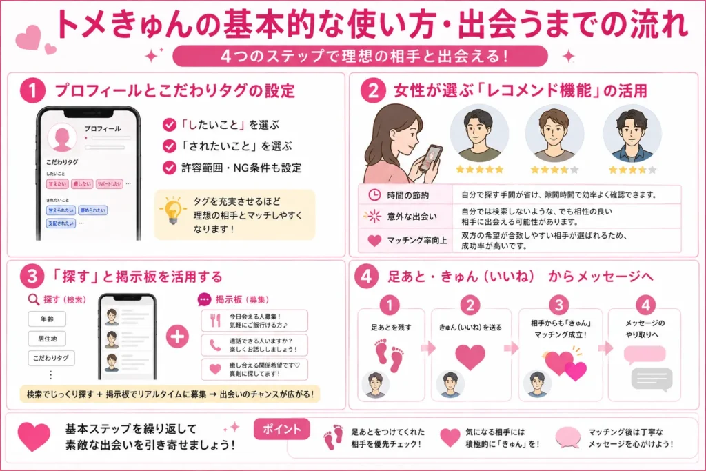 トメきゅんの基本的な使い方・出会うまでの流れ