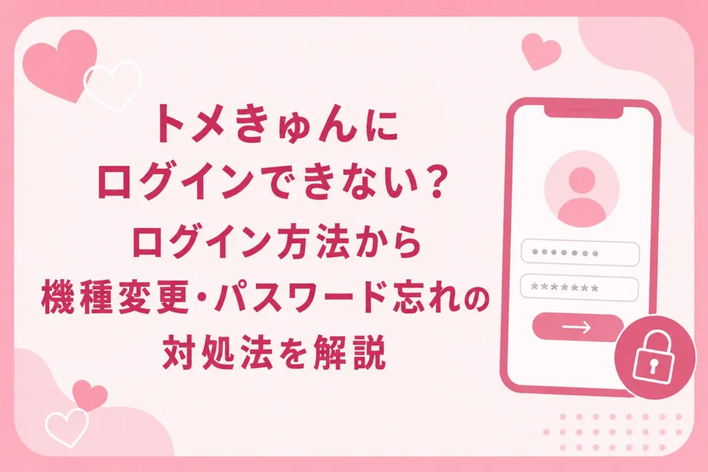 トメきゅんにログインできない？ログイン方法から機種変更・パスワード忘れの対処法を解説