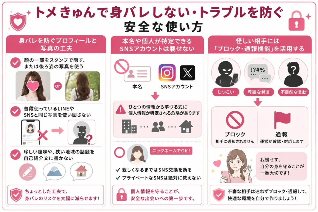 トメきゅんで身バレしない・トラブルを防ぐ安全な使い方