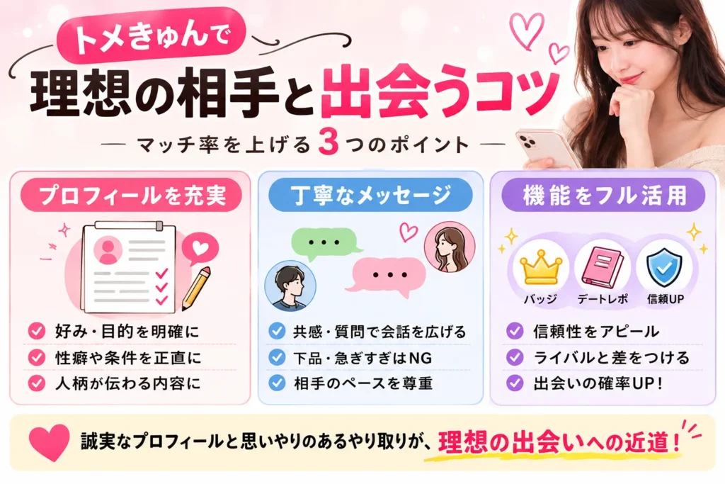 トメきゅんで理想の相手と出会うためのコツ