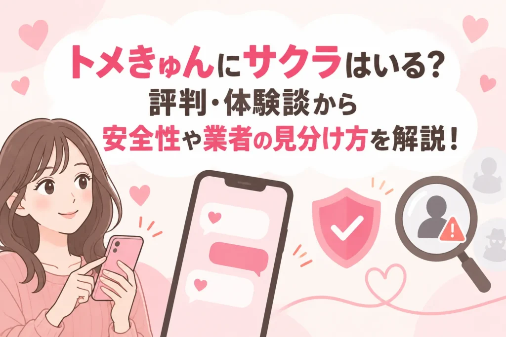 トメきゅんにサクラはいる？評判・体験談から安全性や業者の見分け方を解説！