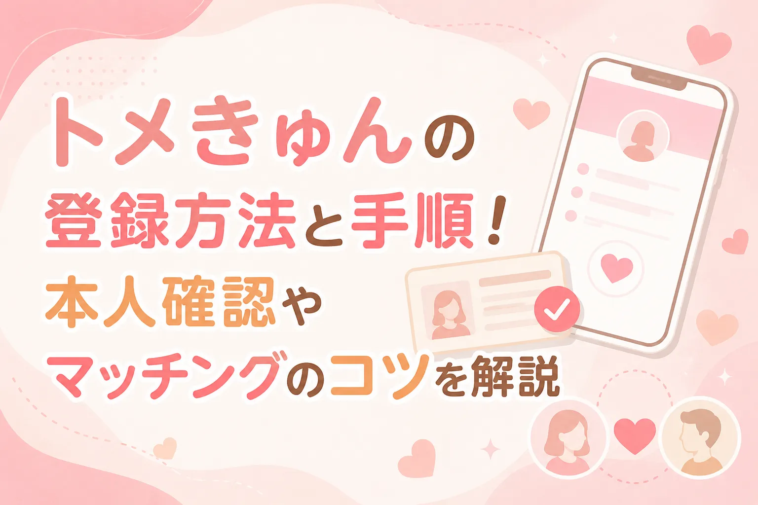 トメきゅんの登録方法と手順！本人確認やマッチングのコツを解説