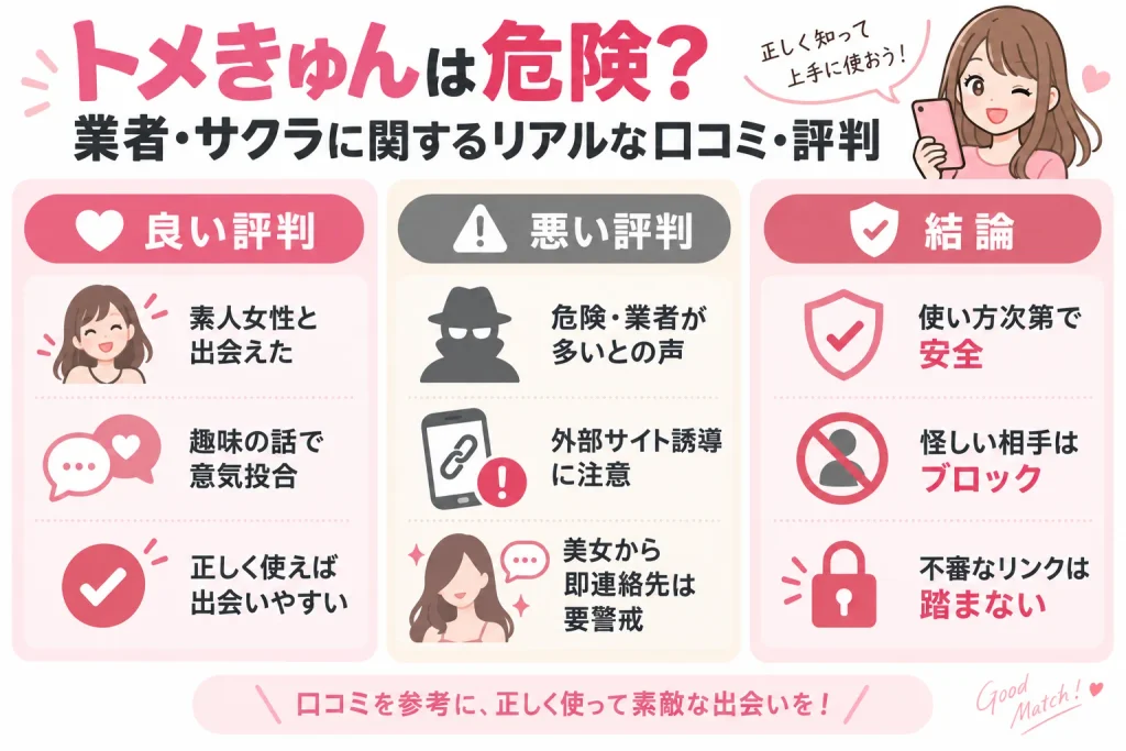 トメきゅんは危険？業者・サクラに関するリアルな口コミ・評判