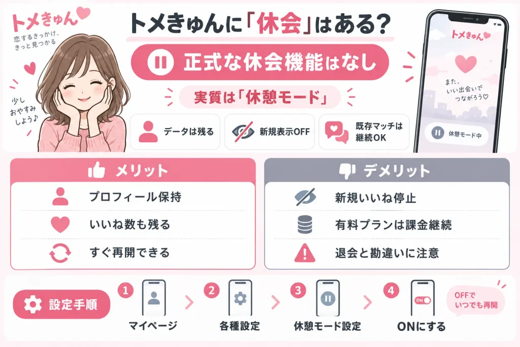 トメきゅんに「休会」はある？休憩モードの仕組み