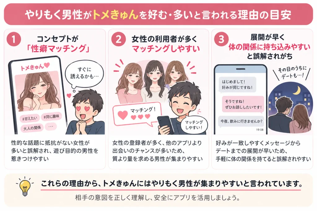 やりもく男性がトメきゅんを好む・多いと言われる理由の目安