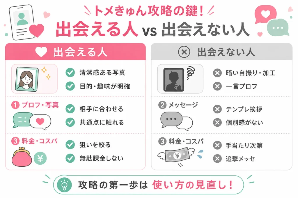 トメきゅん攻略の鍵!出会える人と出会えない人の決定的な違い